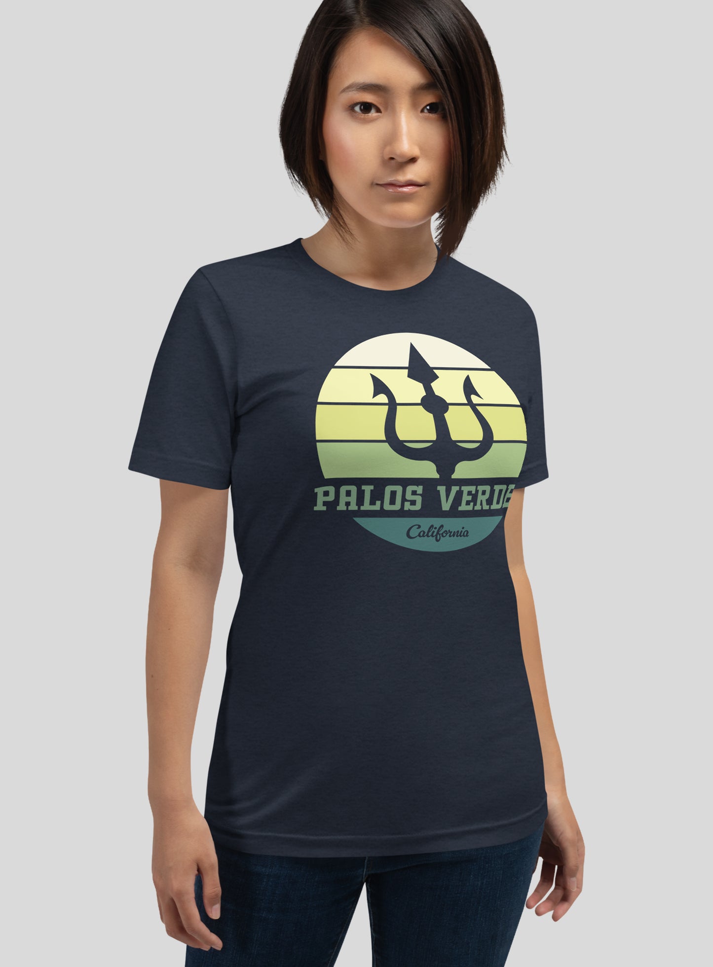 Unisex: Palos Verdes Trident Tee -  Heather Navy