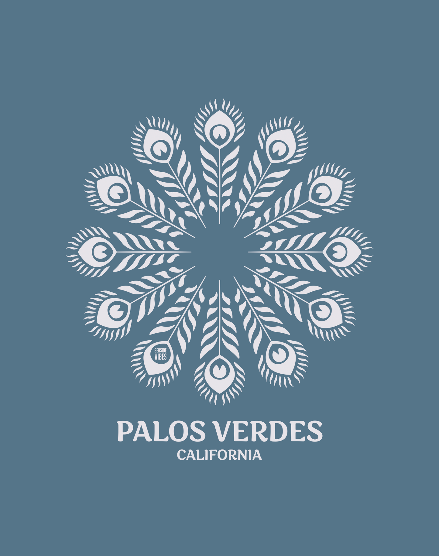 V-Neck: Palos Verdes Feathers Tee | Heather Slate