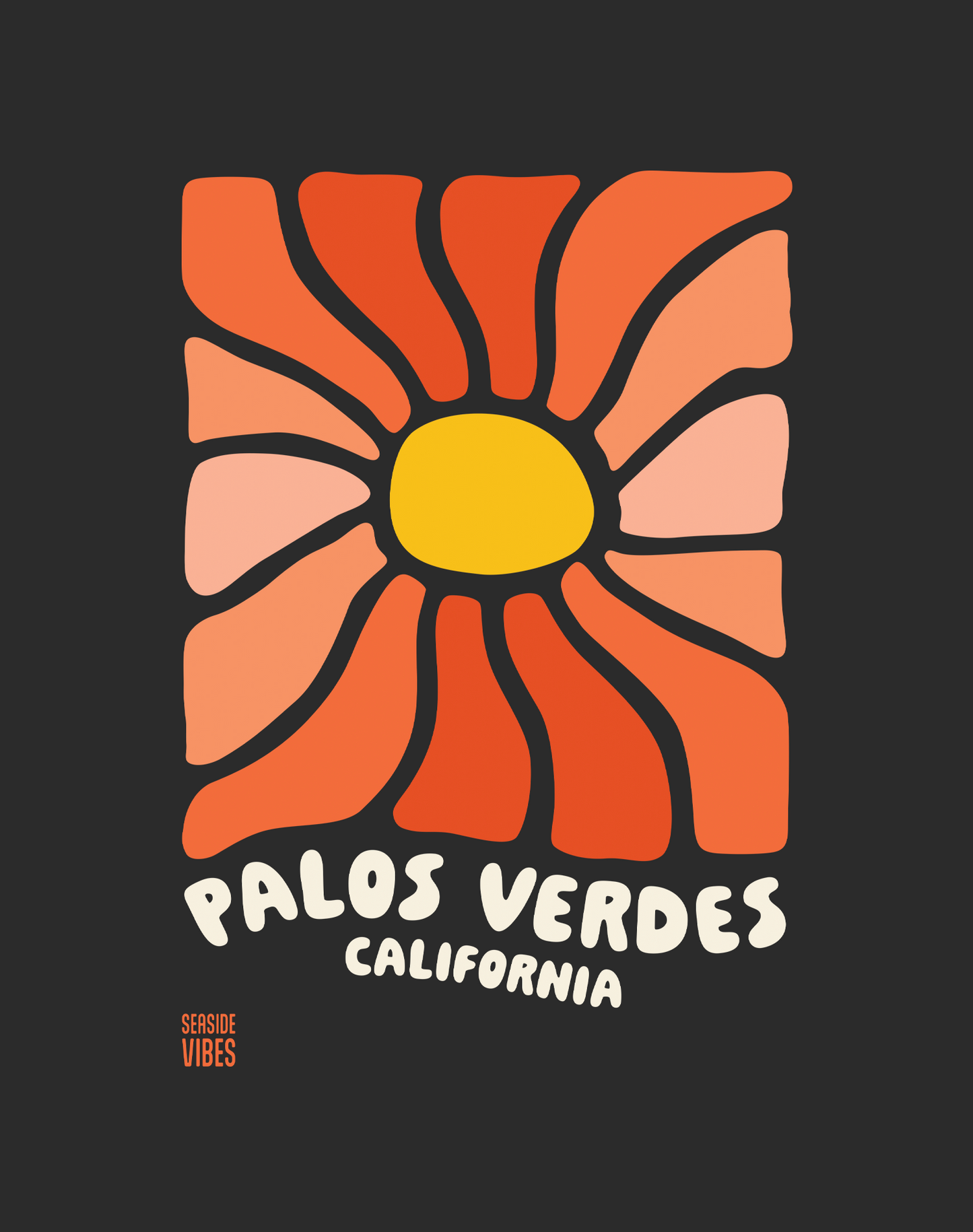 V-Neck: Palos Verdes Wavy Sun Tee | Dark Grey Heather