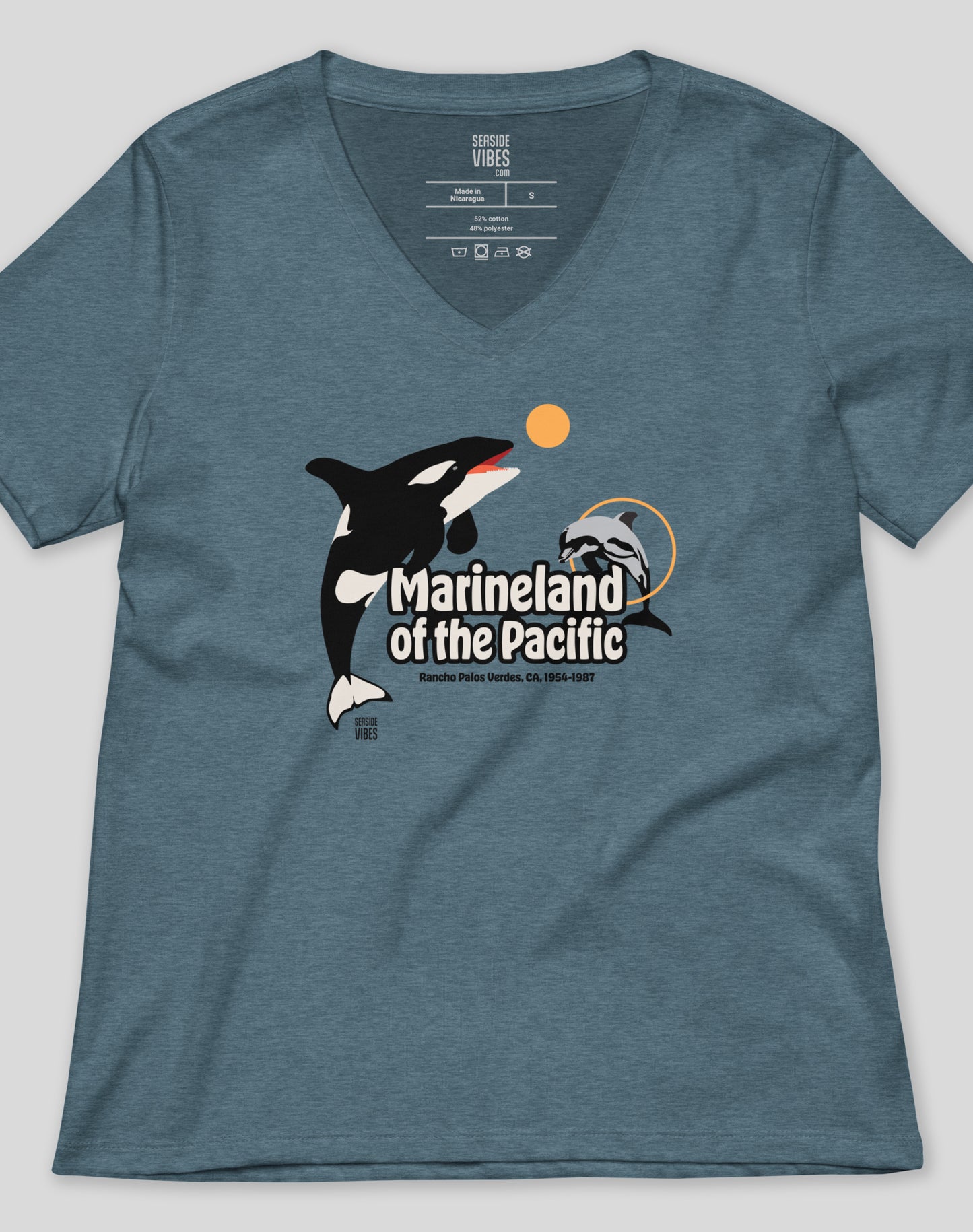 V-Neck: Marineland of the Pacific Tee | Heather Slate