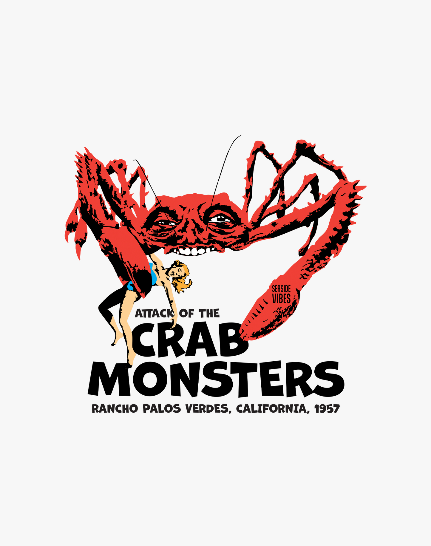 V-Neck: Attack of the Crab Monsters Tee | White