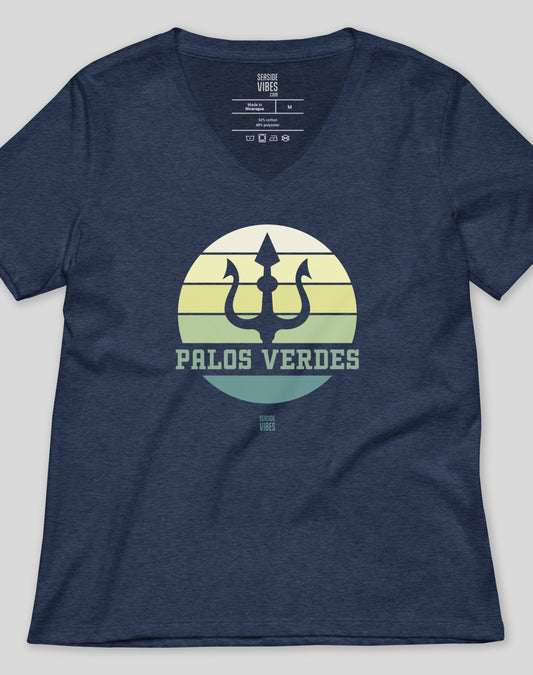 V-Neck: Palos Verdes Trident Tee | Heather Navy