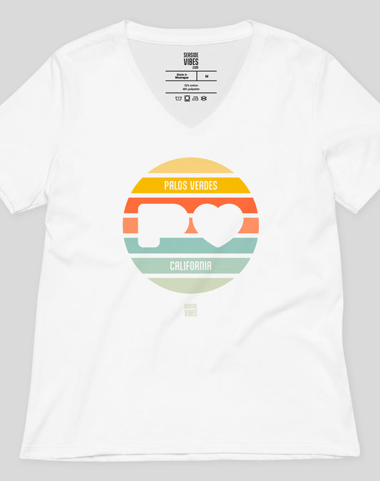 V-Neck: Palos Verdes Sunset Tee | White