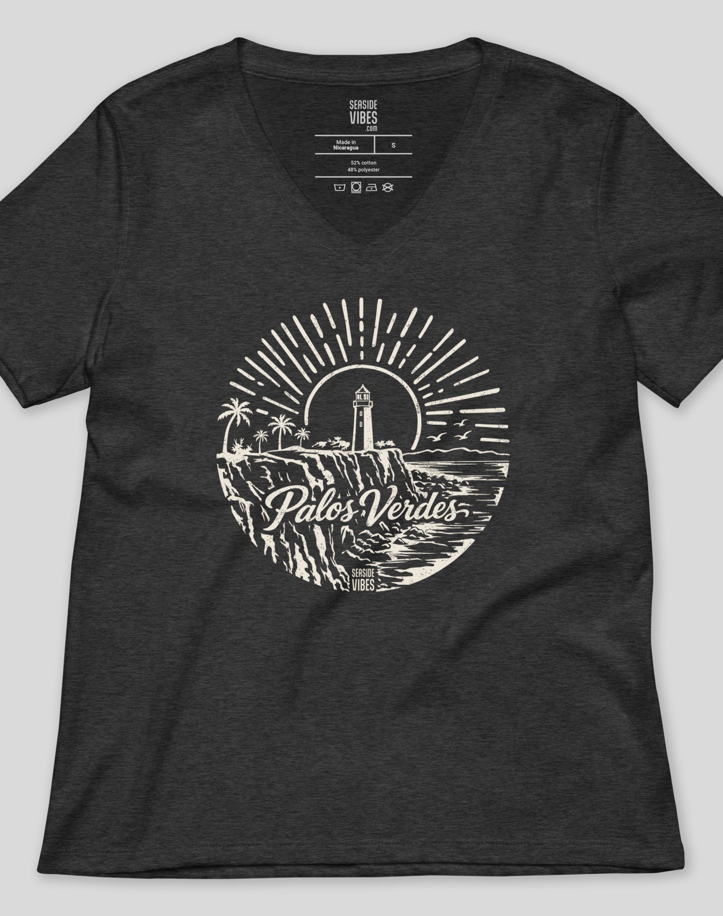V-Neck: Welcome to Palos Verdes Tee | Dark Grey Heather