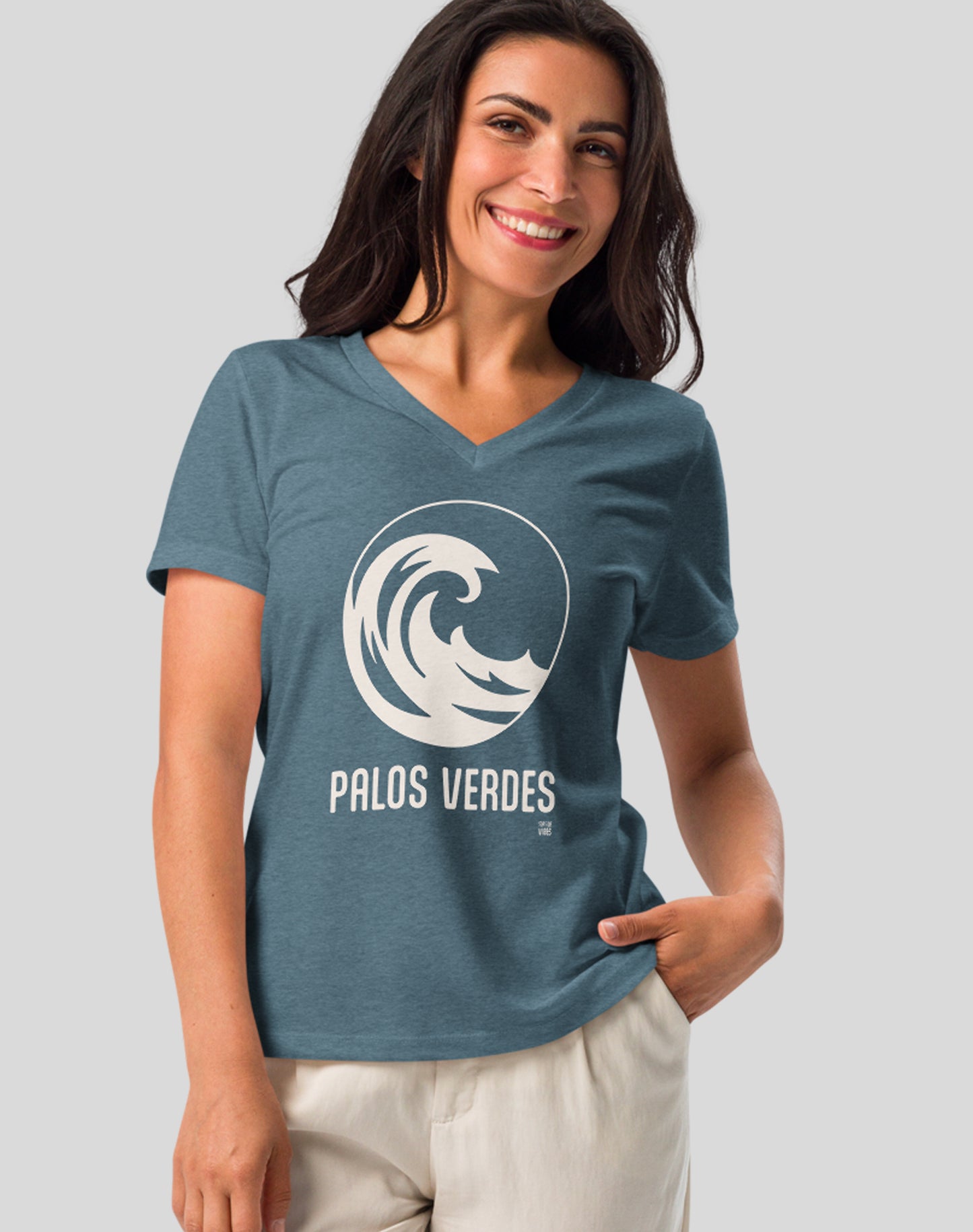 V-Neck: The Wave Tee | Heather Slate