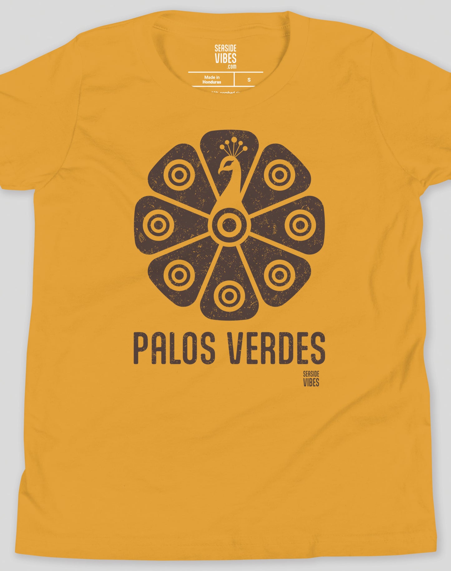 Youth: Palos Verdes Tribal Peacock Tee | Mustard