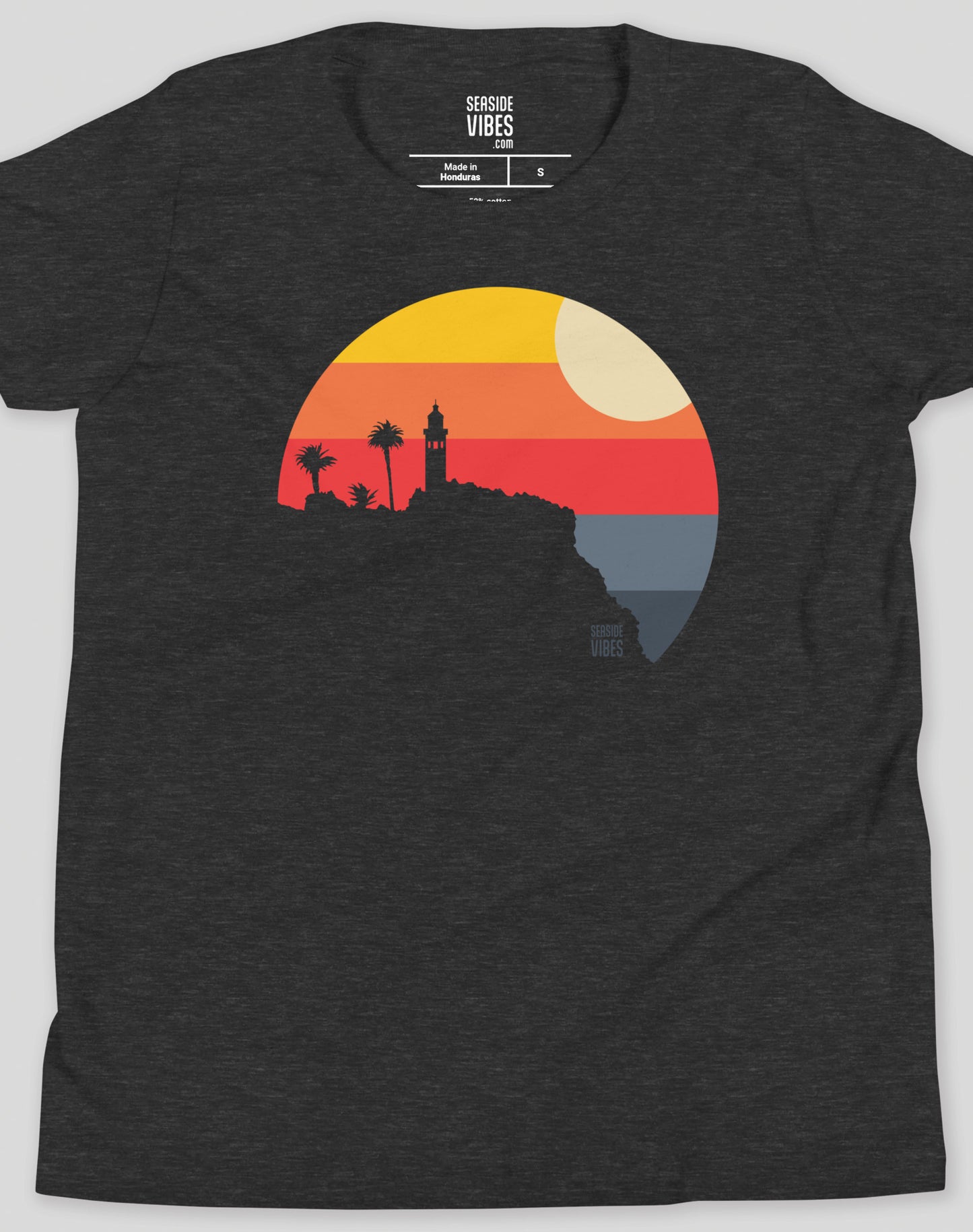 Youth: Point Vicente Lighthouse Sunset Tee | Dark Grey Heather