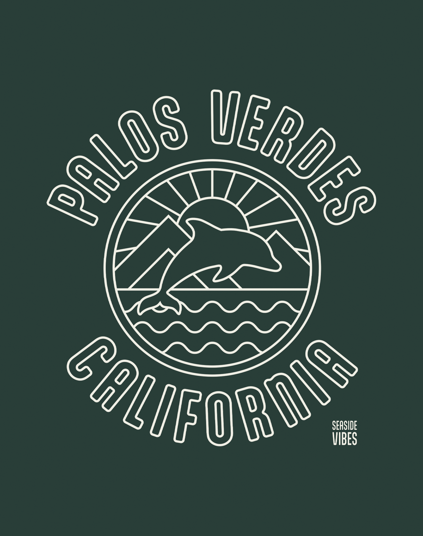 Youth: Palos Verdes Dolphin Sunrise Tee | Heather Forest