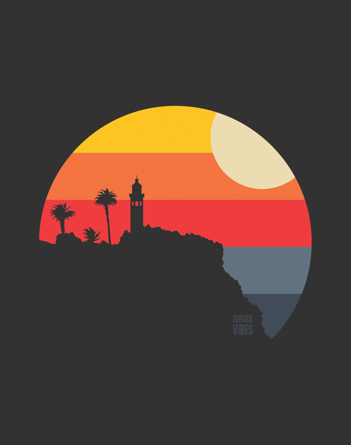 Youth: Point Vicente Lighthouse Sunset Tee | Dark Grey Heather
