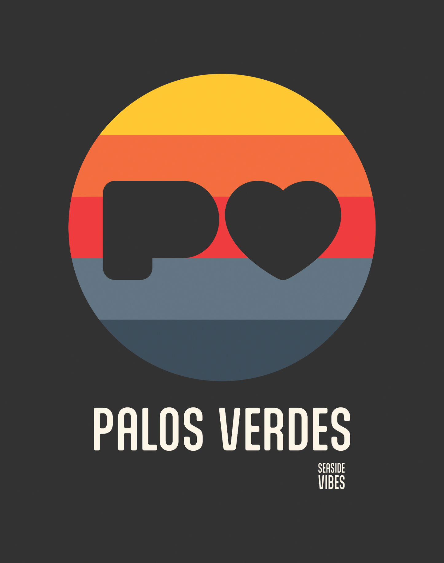Youth: Palos Verdes Sunset Heart Logo Tee | Dark Grey Heather