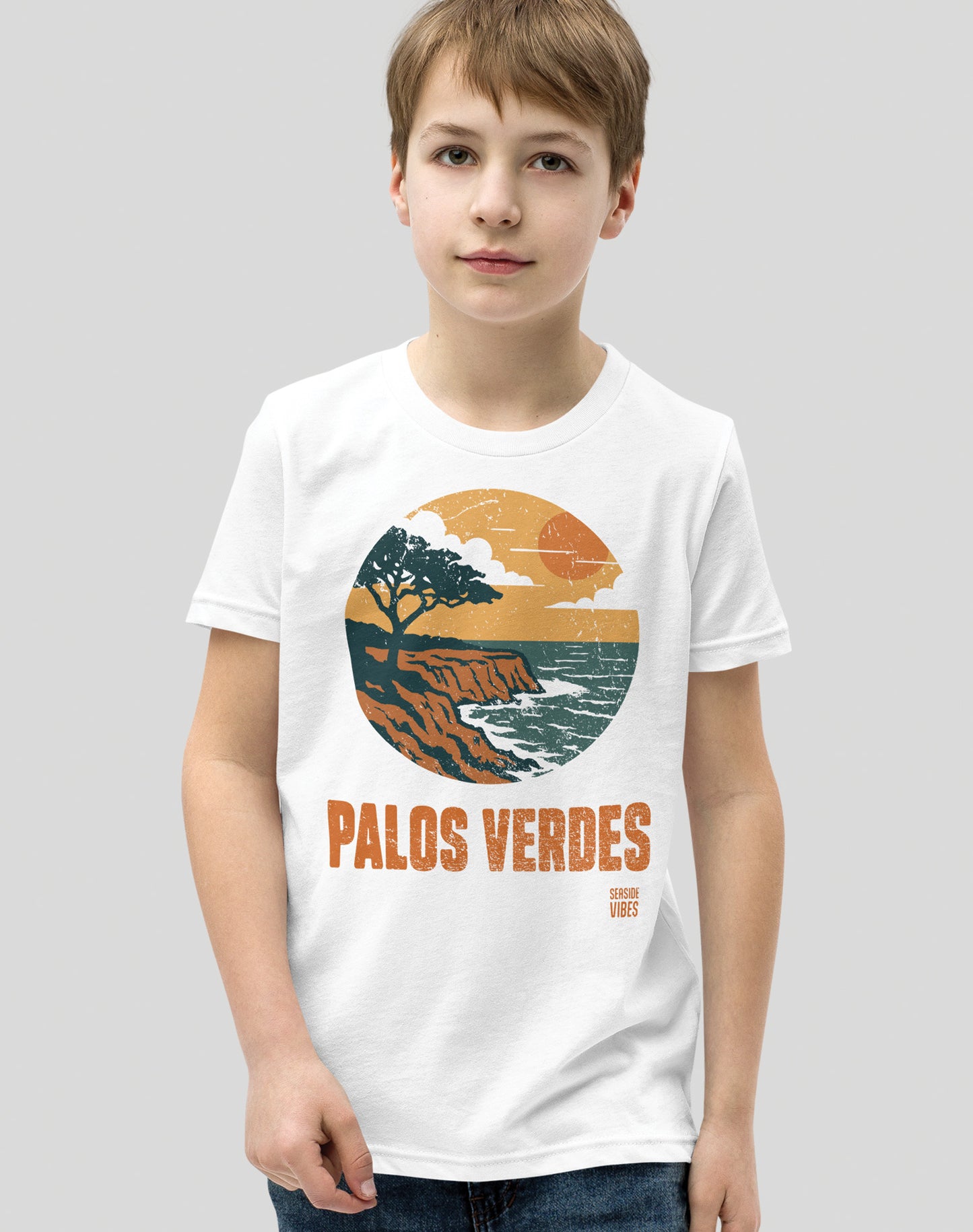 Youth: Palos Verdes Vintage Cliffs Tee | White