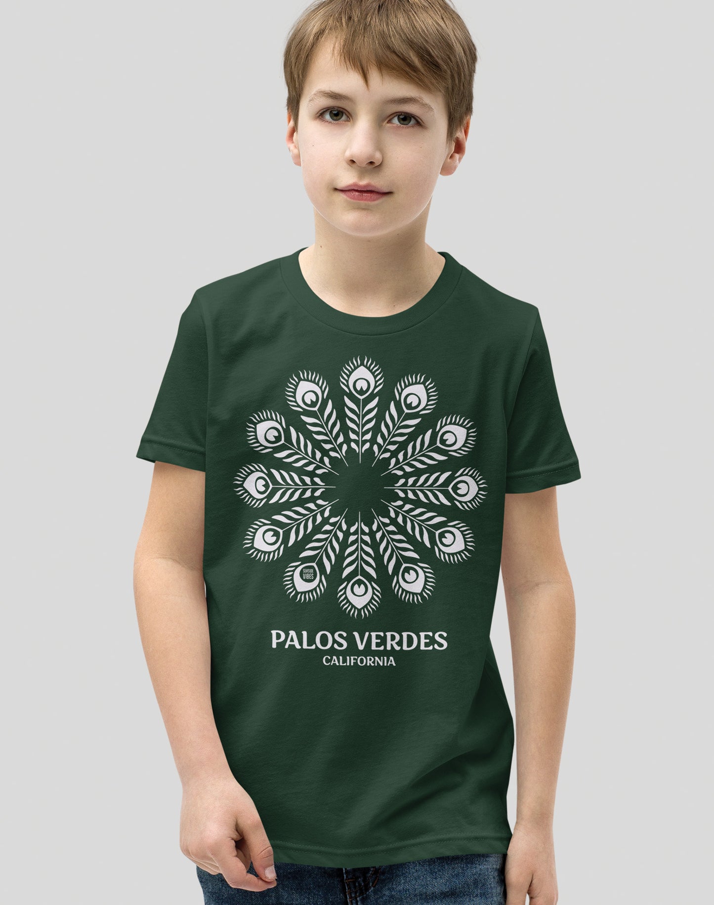 Youth: Palos Verdes Feathers Tee | Heather Forest