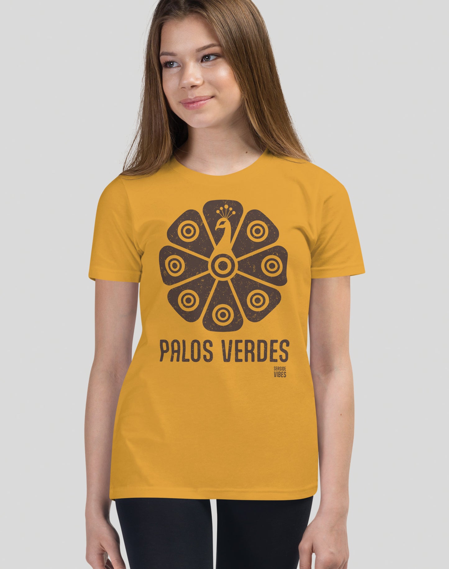 Youth: Palos Verdes Tribal Peacock Tee | Mustard