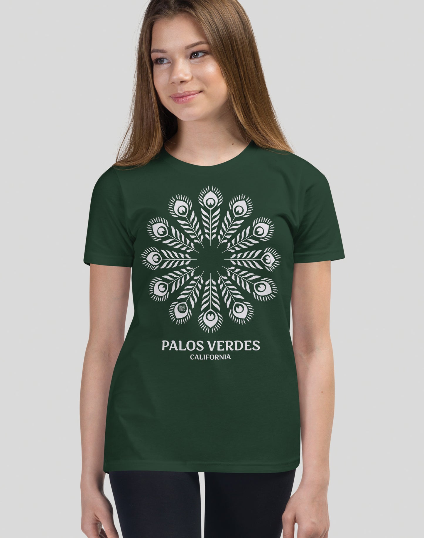 Youth: Palos Verdes Feathers Tee | Heather Forest