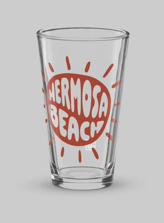 Collectible Hermosa Beach Sunny Vibes Pint Glass - 16 oz