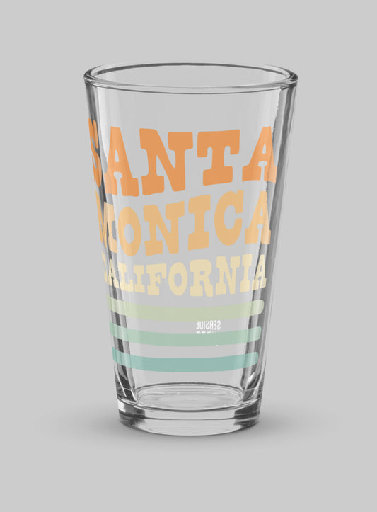 Collectible Santa Monica Waves Pint Glass - 16 oz