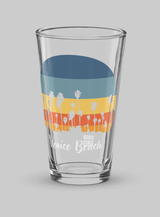 Collectible Venice Beach Sunset Pint Glass - 16 oz