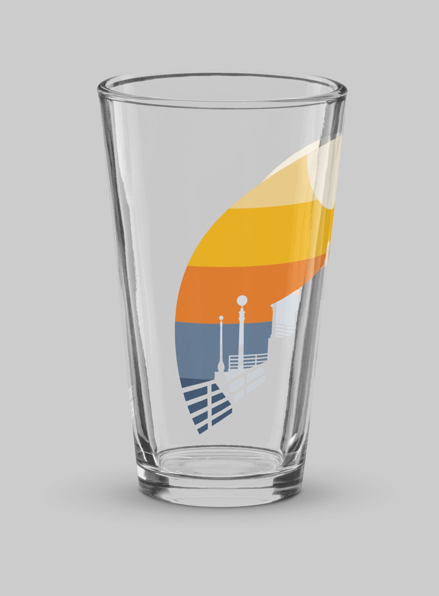 Collectible Manhattan Beach Pier Sunset Pint Glass - 16 oz