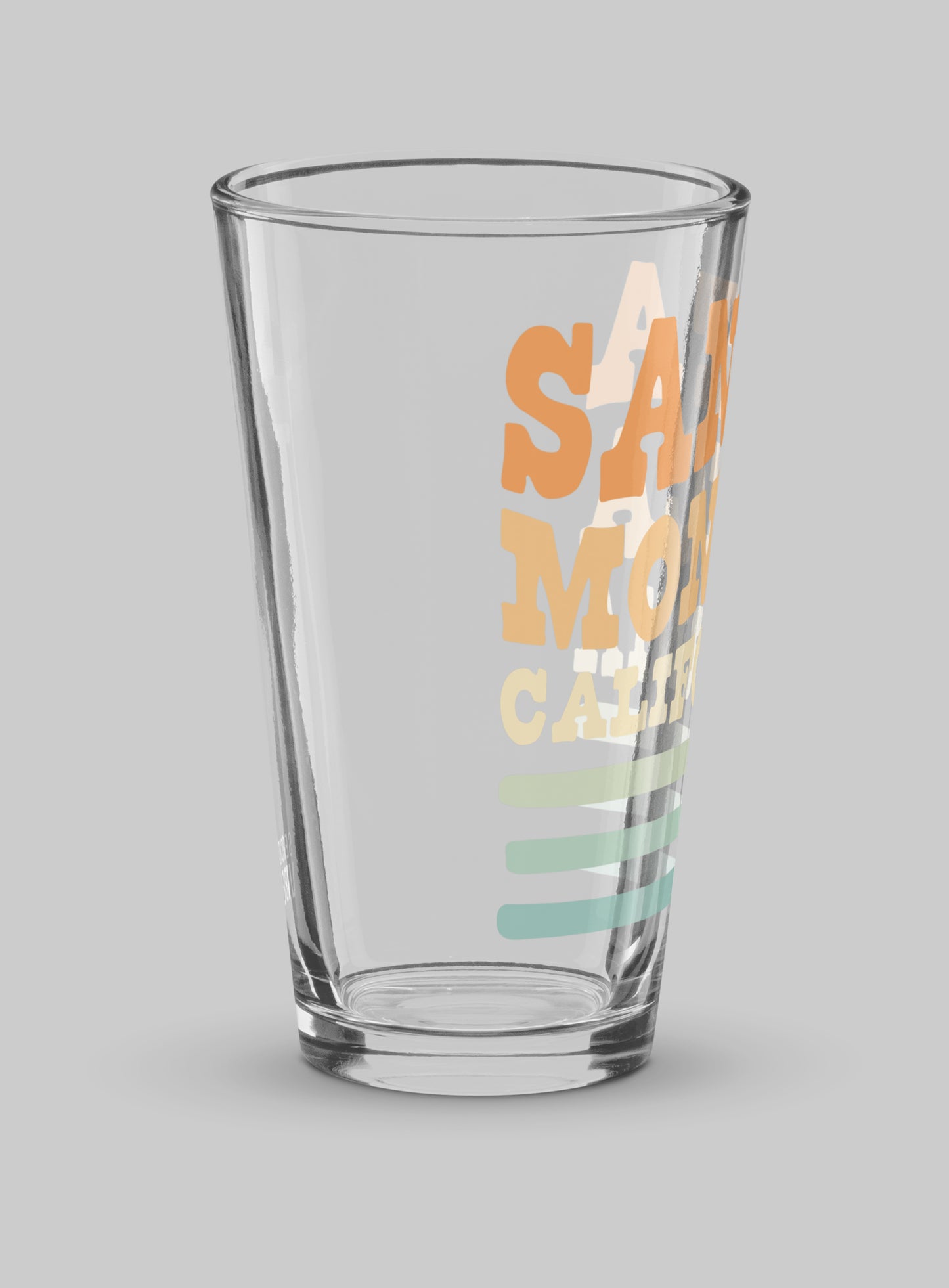 Collectible Santa Monica Waves Pint Glass - 16 oz
