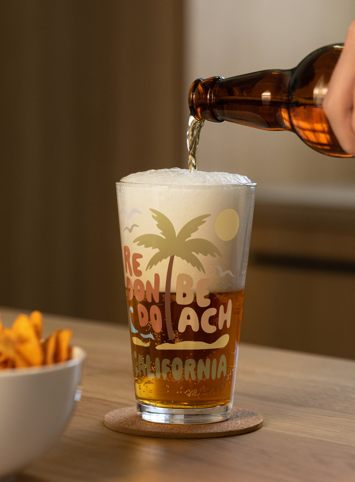 Collectible Redondo Beach Palm Pint Glass - 16 oz