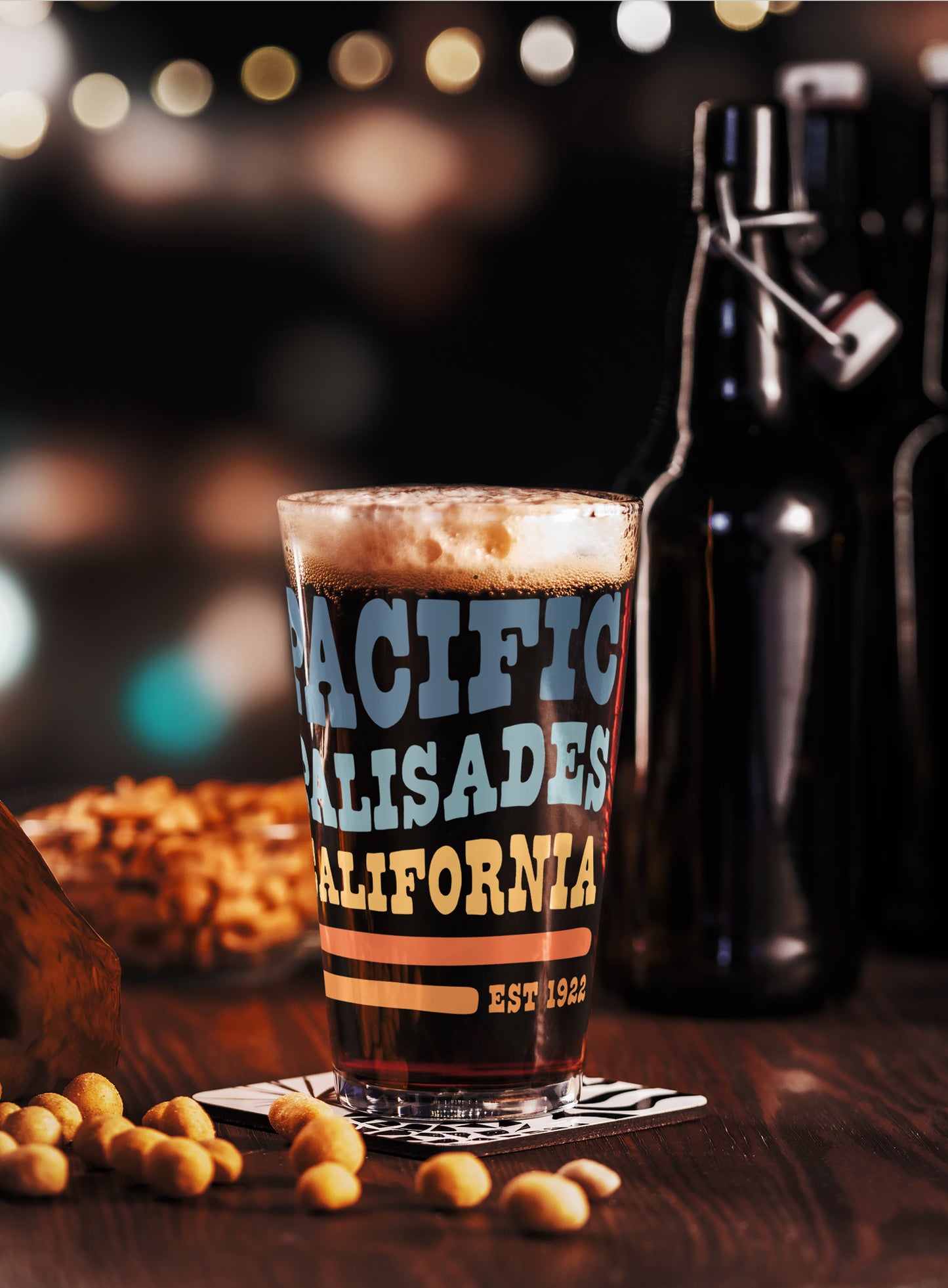Collectible Pacific Palisades Waves Pint Glass - 16 oz