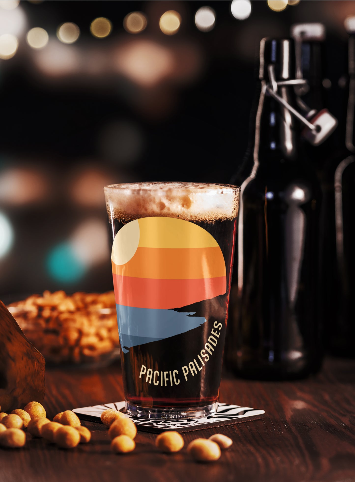 Collectible Pacific Palisades Sunset Pint Glass - 16 oz