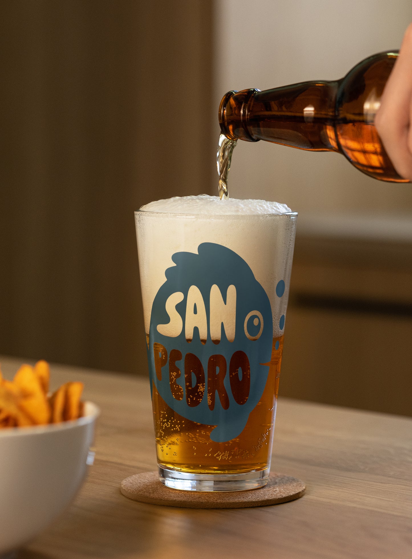 Collectible San Pedro Flounder Pint Glass - 16 oz