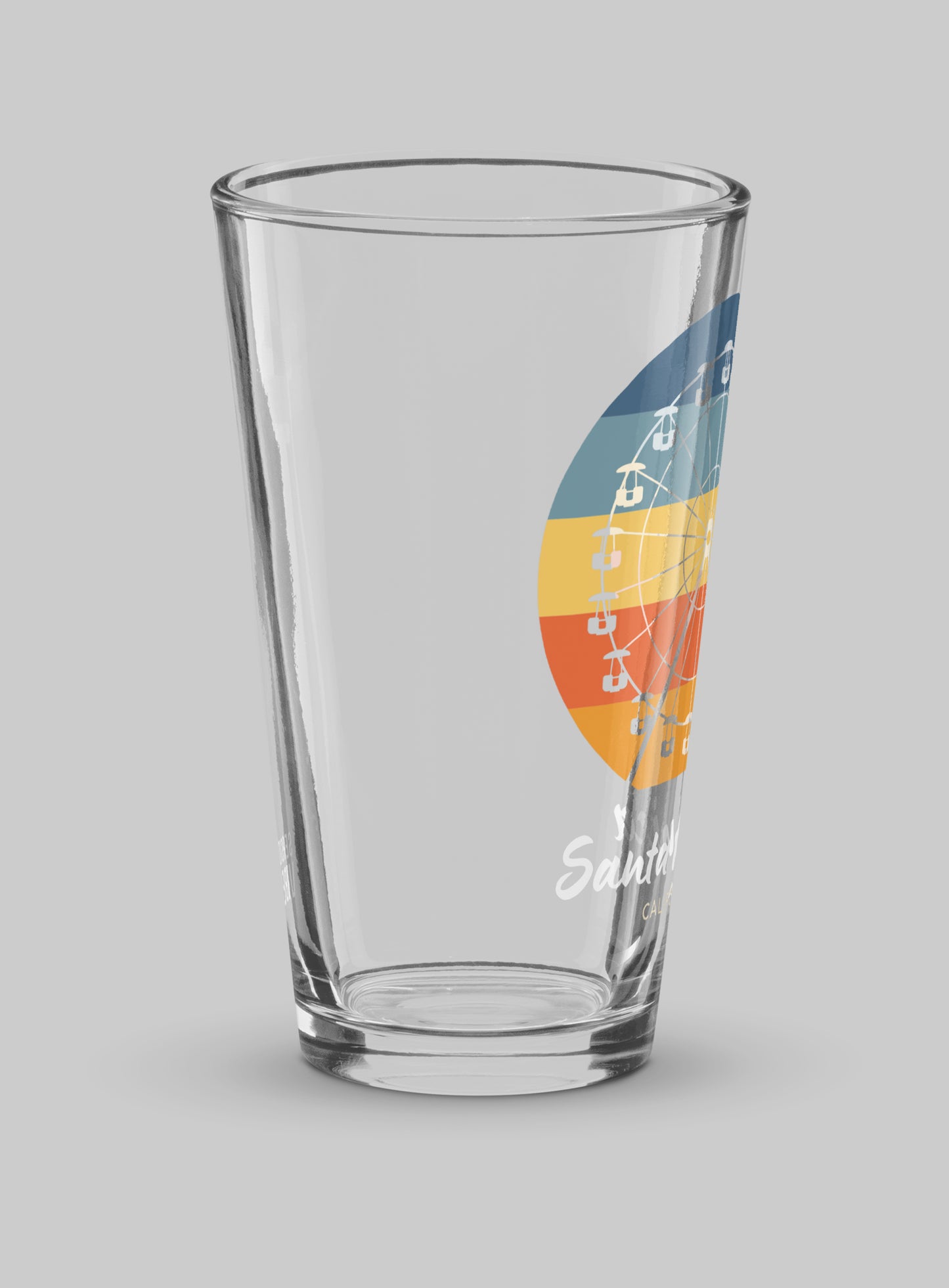 Collectible Santa Monica Pacific Wheel Pint Glass - 16 oz