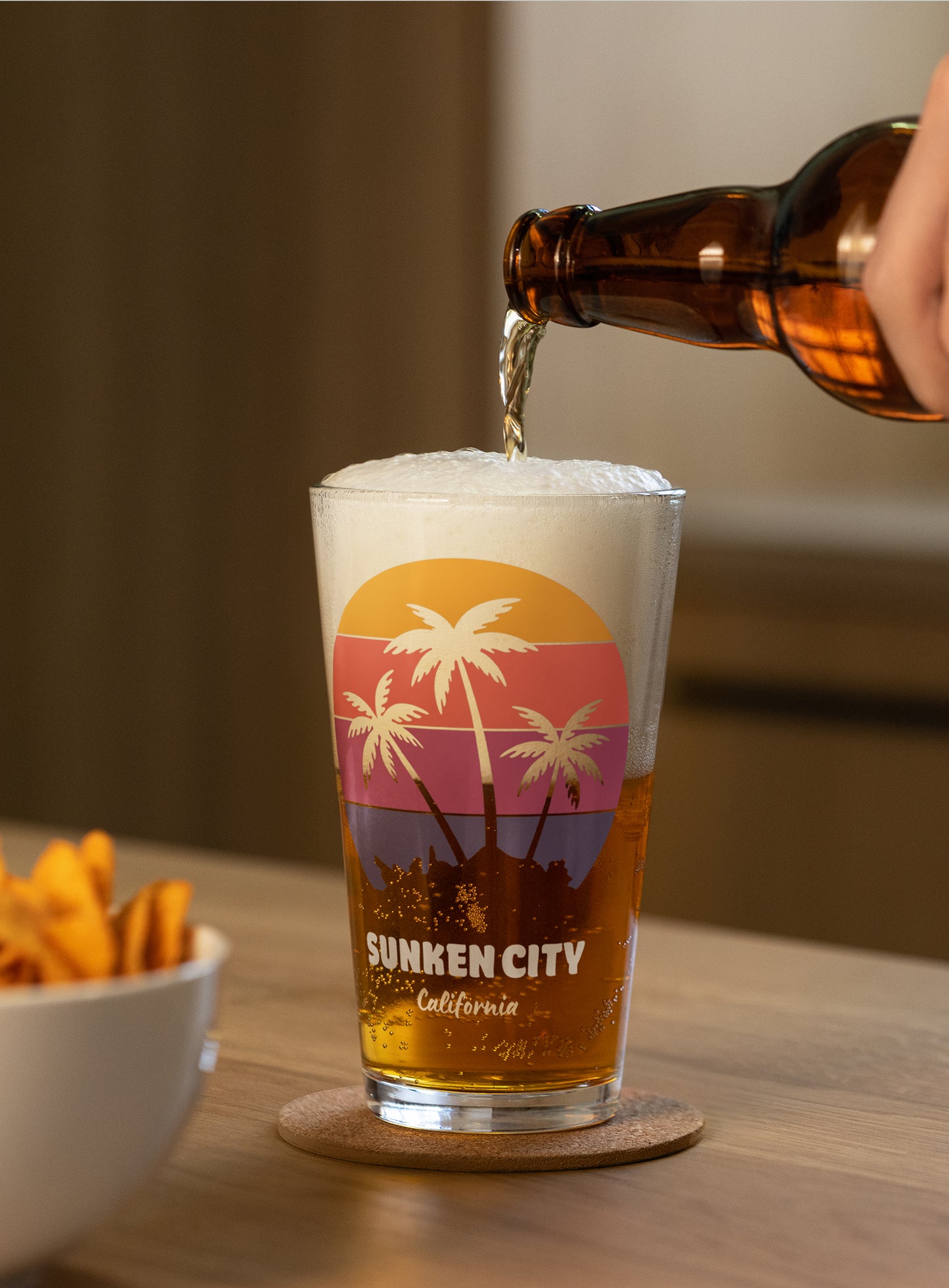 Collectible Sunken City Sunset Pint Glass - 16 oz
