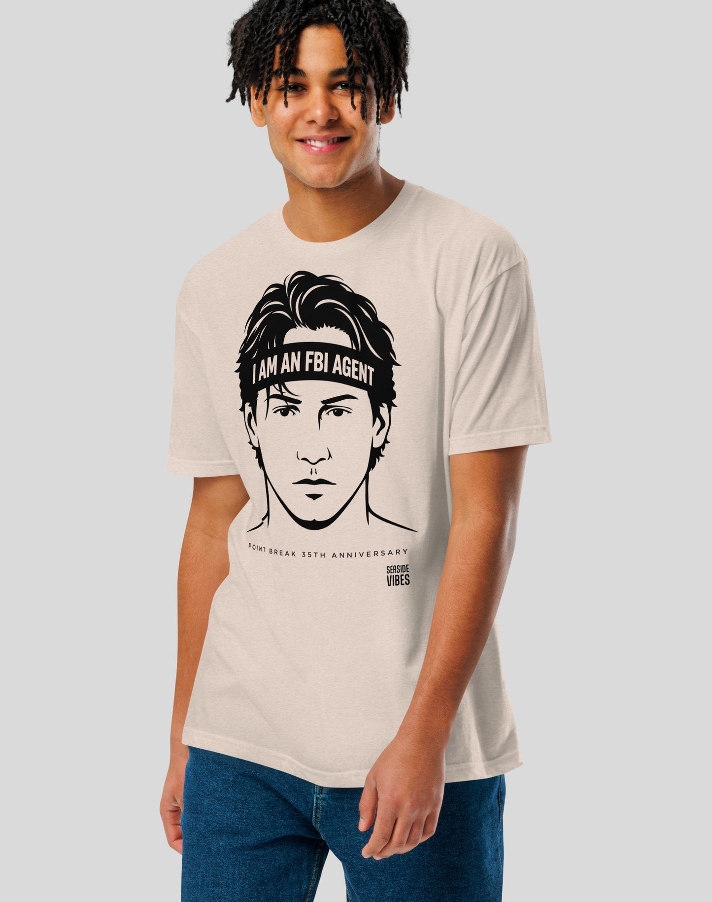 I AM AN FBI AGENT Johnny Utah Tee - Cotton Blend | Sand
