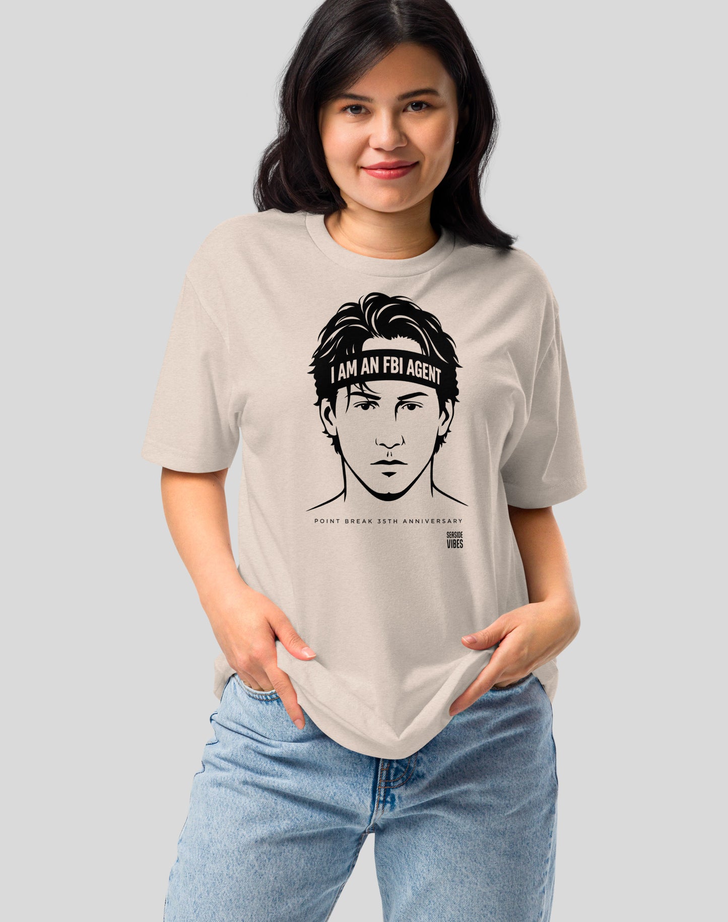 I AM AN FBI AGENT Johnny Utah Tee - Cotton Blend | Sand