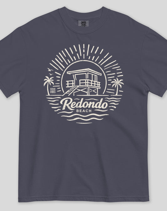 Unisex: Redondo Beach Sunrise Session Tee - 100% Cotton | Navy