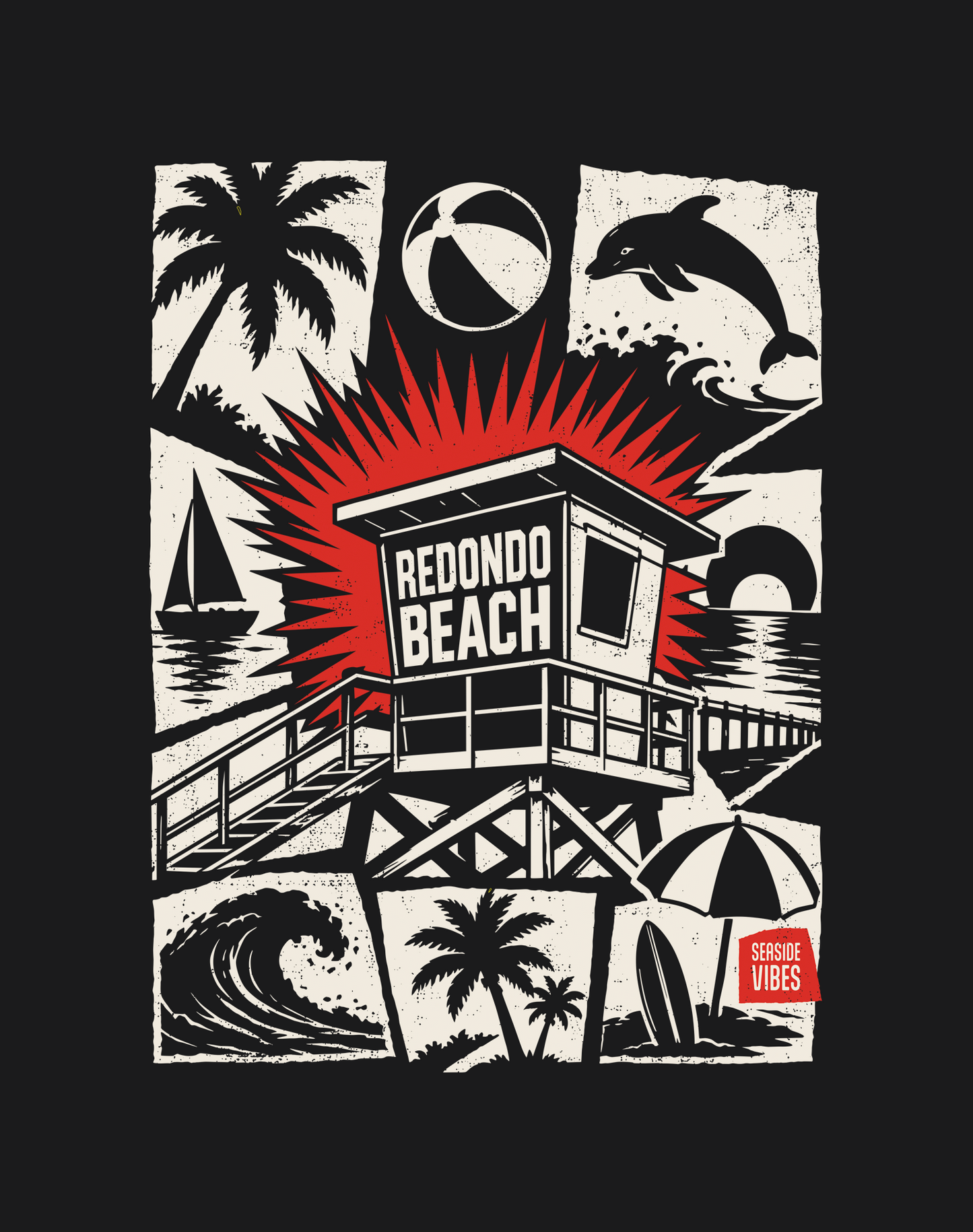 Unisex: Redondo Beach Punk Rocks Tee - 100% Cotton | Black