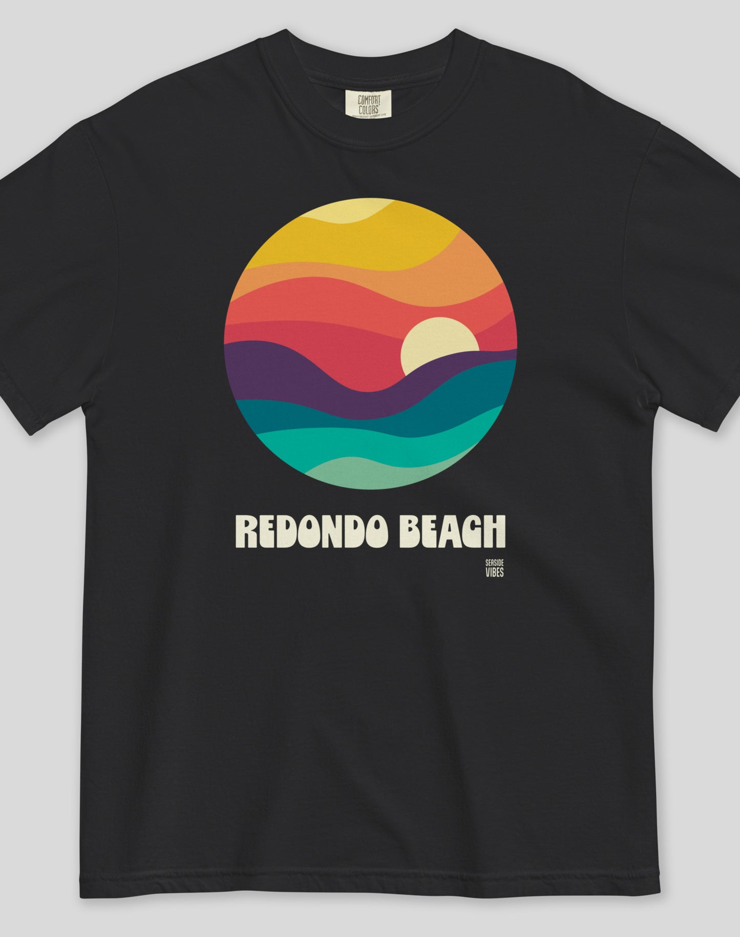 Unisex: Redondo Beach Waves Tee - 100% Cotton | Black