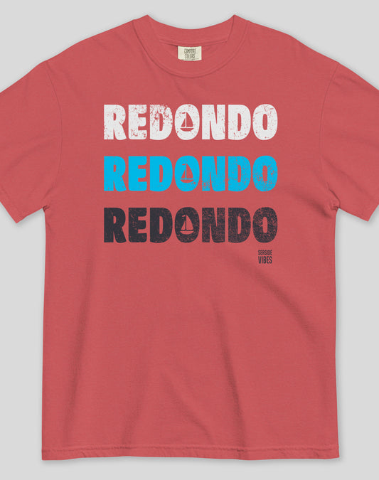 Redondo Beach Remix Tee - Premium 100% Cotton | Crimson