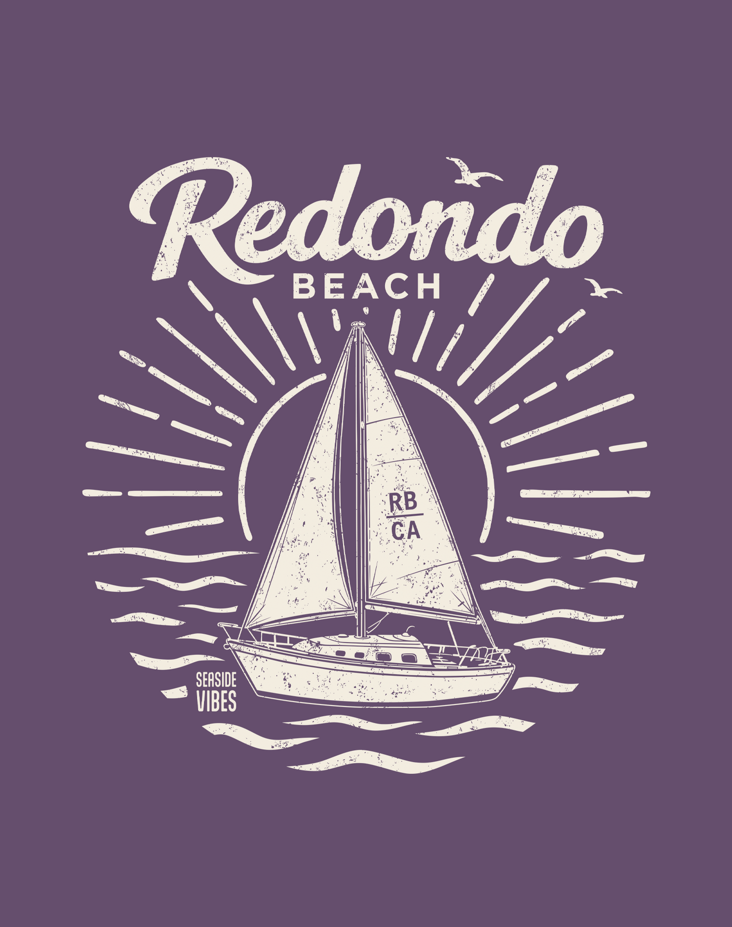 King Harbor Sailboat Tee - Premium 100% Cotton | Grape
