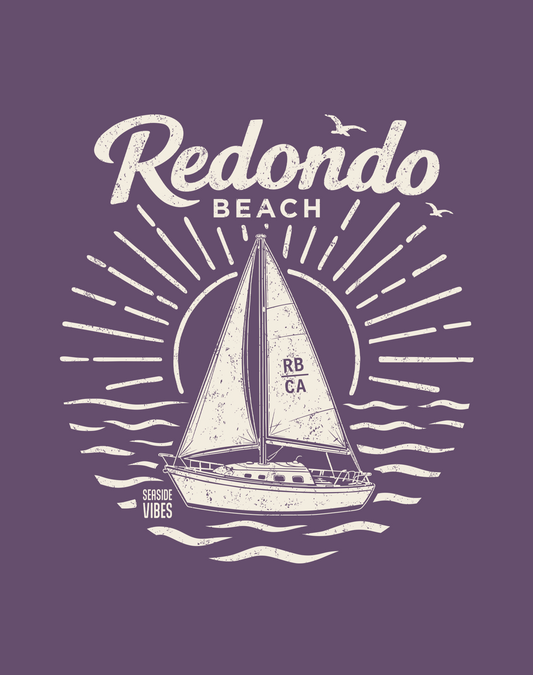 King Harbor Sailboat Tee - Premium 100% Cotton | Grape