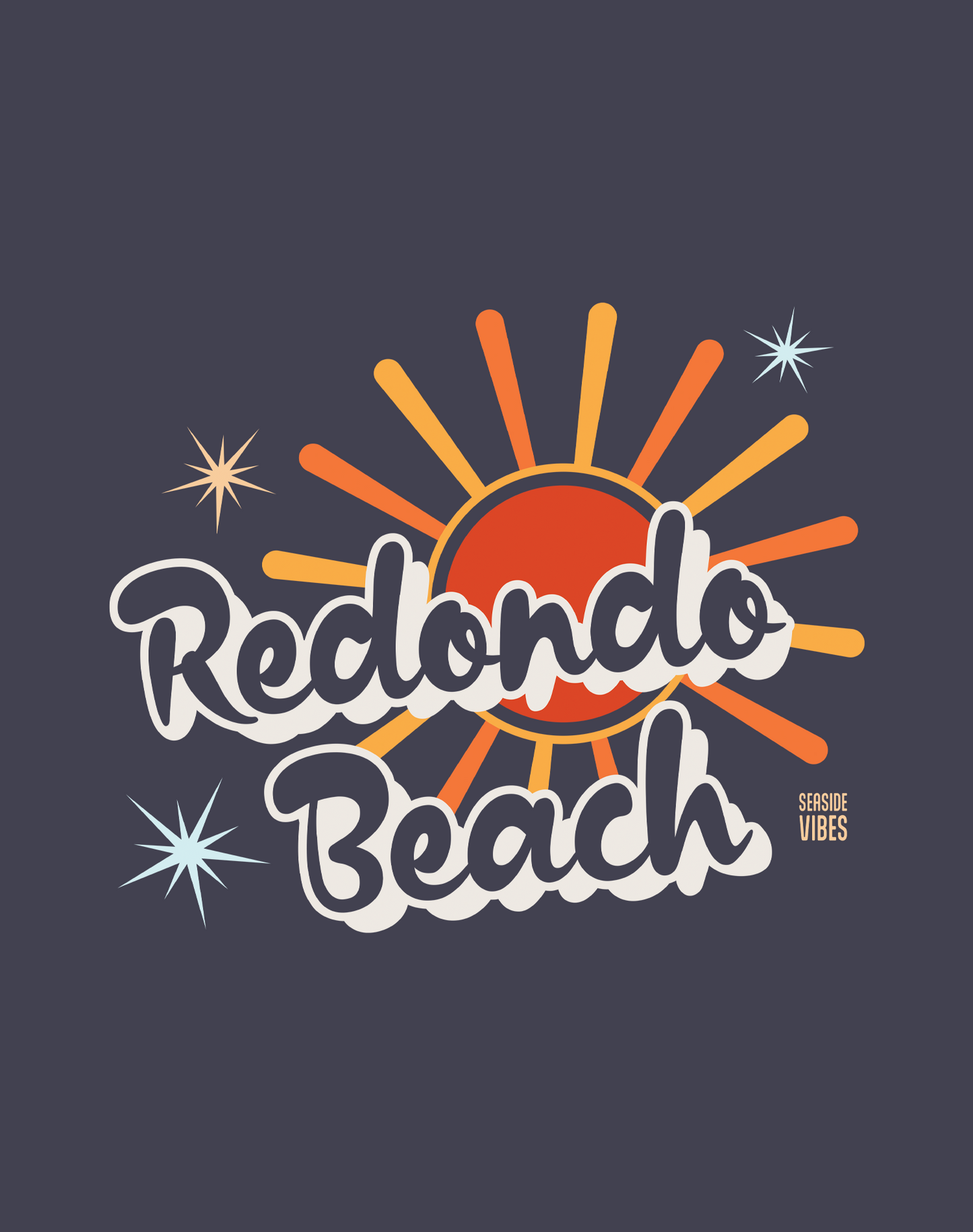 Unisex: Redondo Beach Rays Tee - 100% Cotton | Navy