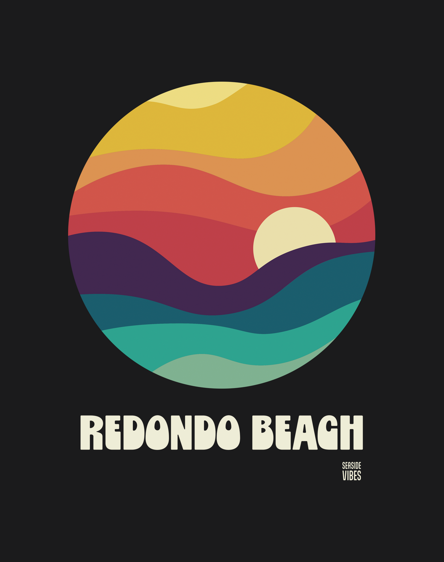 Unisex: Redondo Beach Waves Tee - 100% Cotton | Black