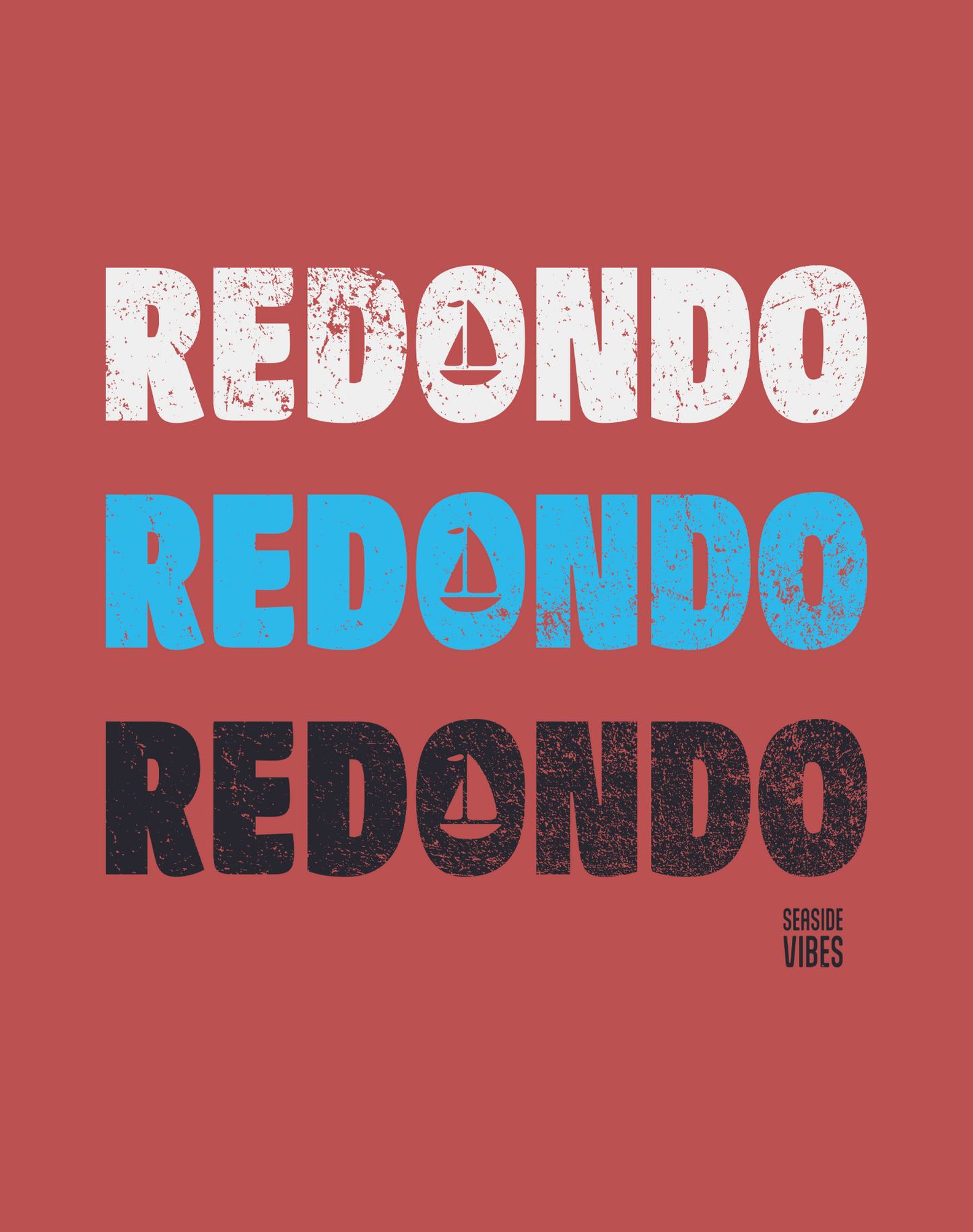 Unisex: Redondo Beach Remix Tee - 100% Cotton | Crimson