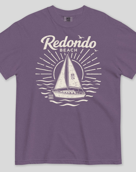 King Harbor Sailboat Tee - Premium 100% Cotton | Grape