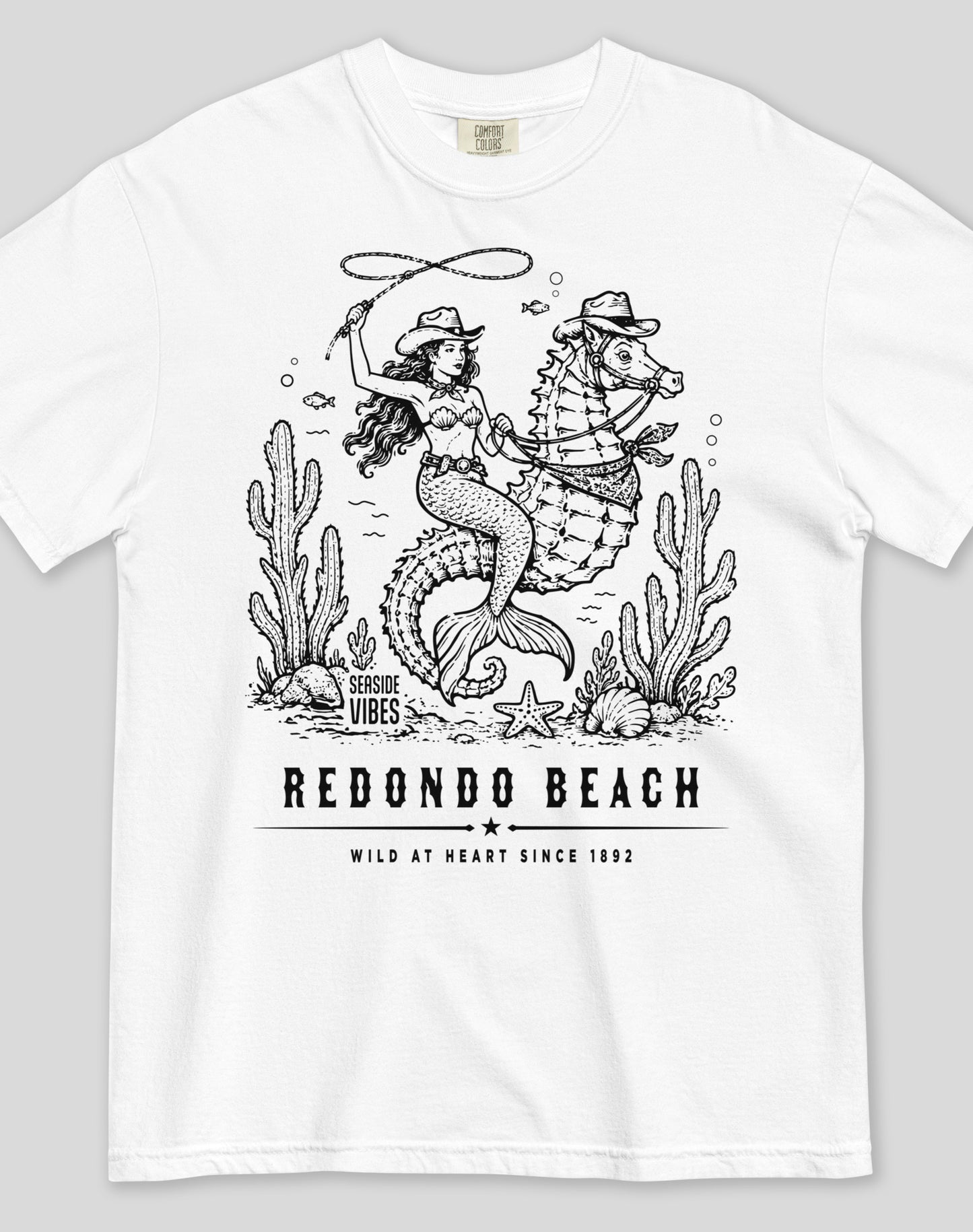 Unisex: Redondo Beach Wild at Heart Since 1892 Tee - 100% Cotton | White