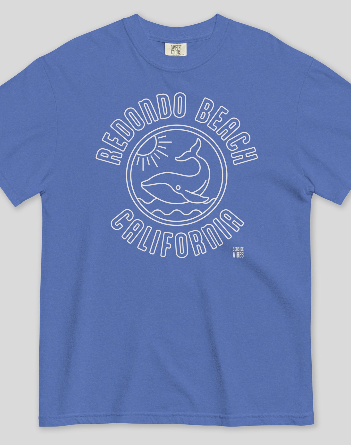 Unisex: Redondo Beach Whale of a Tee - 100% Cotton | Mystic Blue