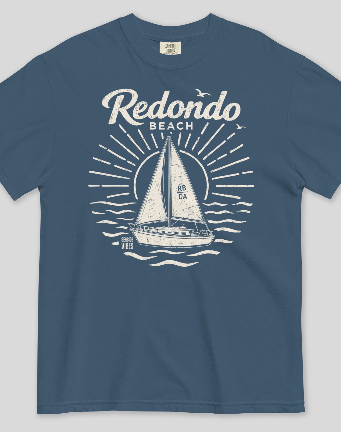 Unisex: King Harbor Sailboat Tee - 100% Cotton | Midnight