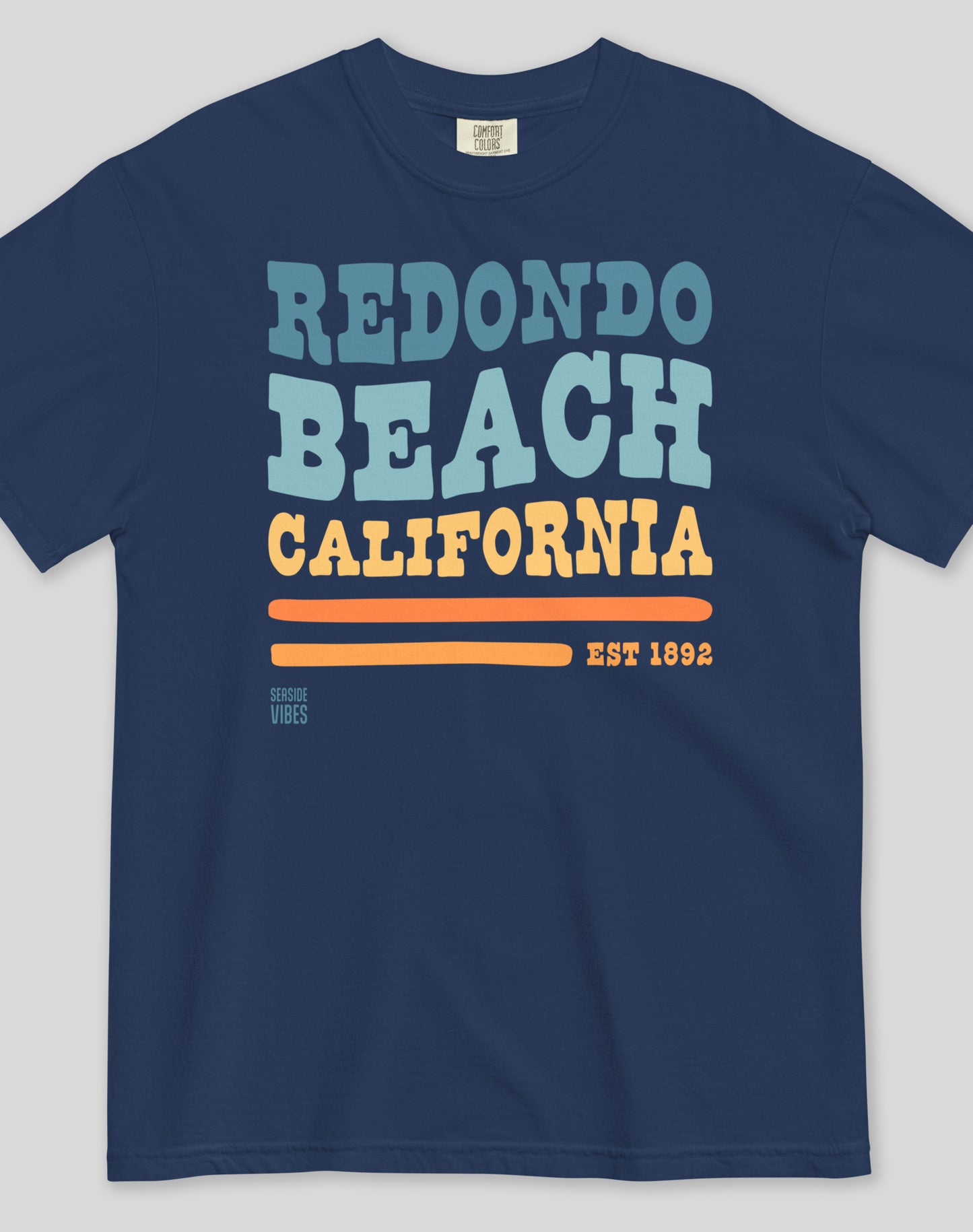 Unisex: Redondo Beach Vibes Tee - 100% Cotton | True Navy