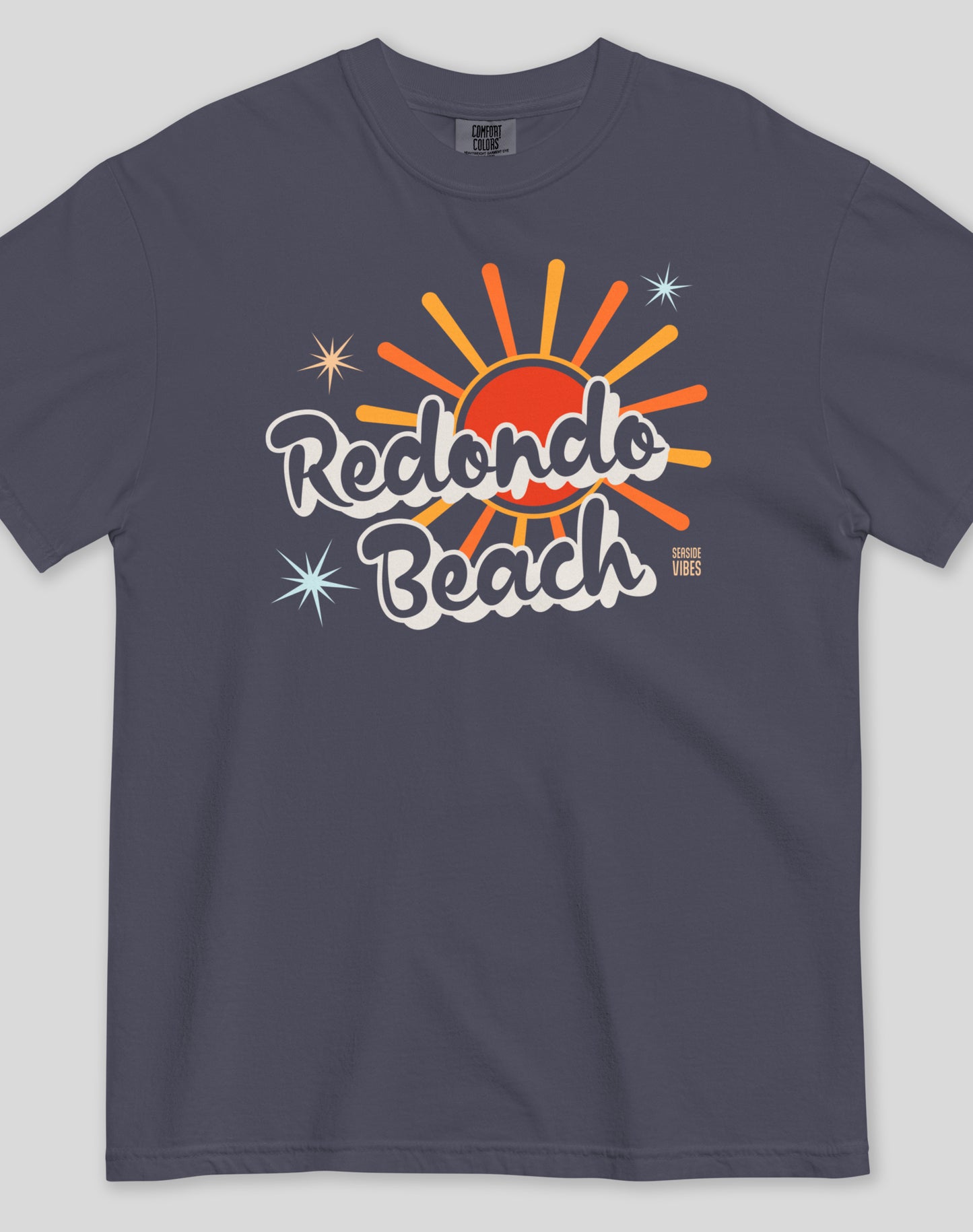 Unisex: Redondo Beach Rays Tee - 100% Cotton | Navy