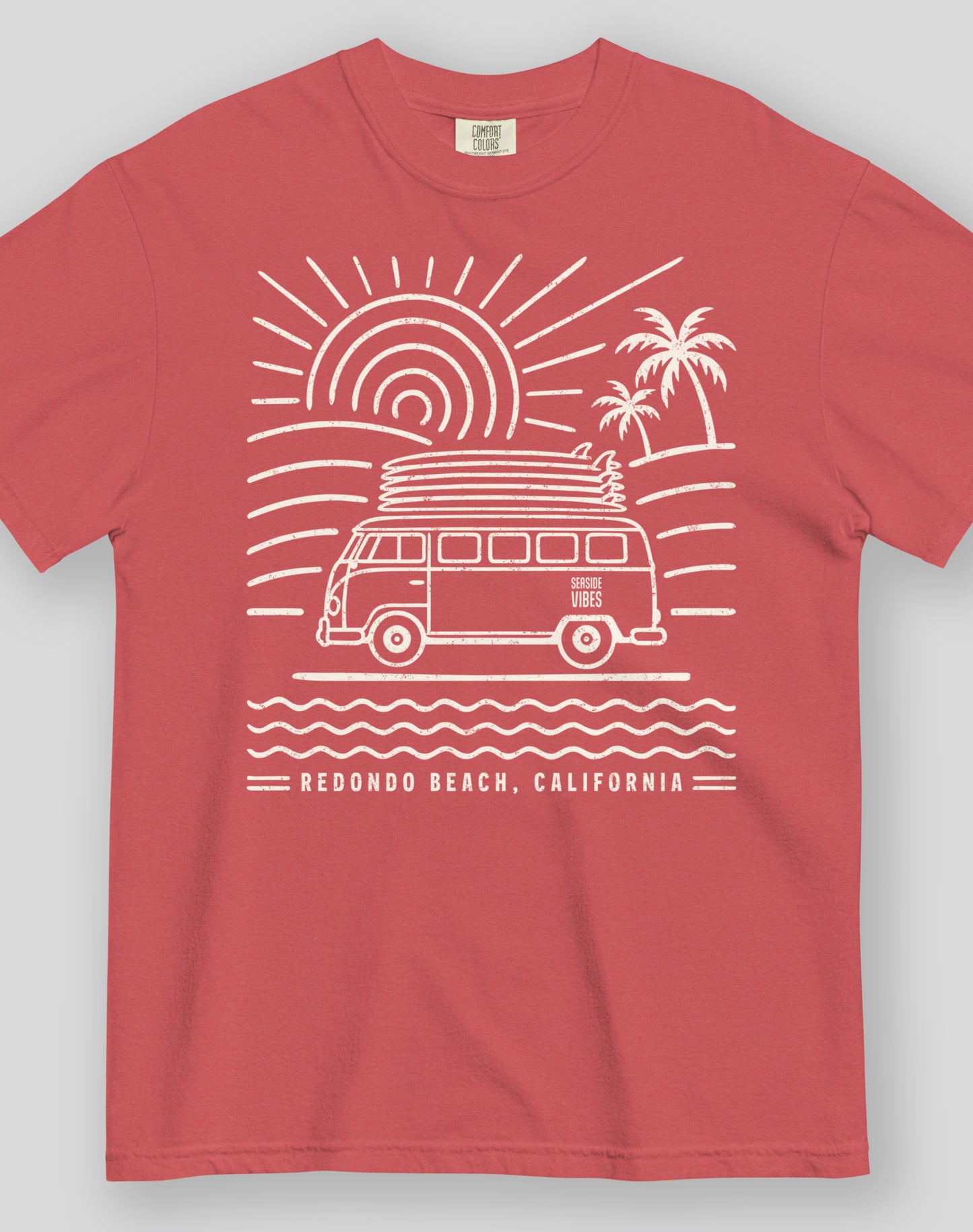 Unisex: Redondo Beach Endless Summer Tee - 100% Cotton | Crimson