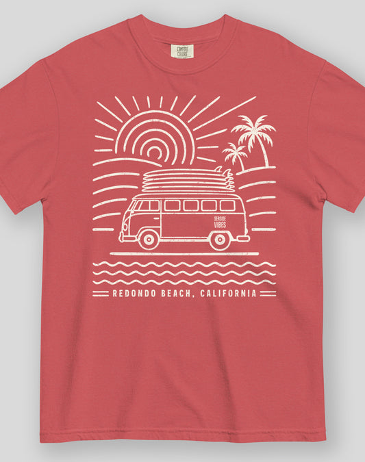 Redondo Beach Endless Summer Tee - Premium 100% Cotton | Crimson