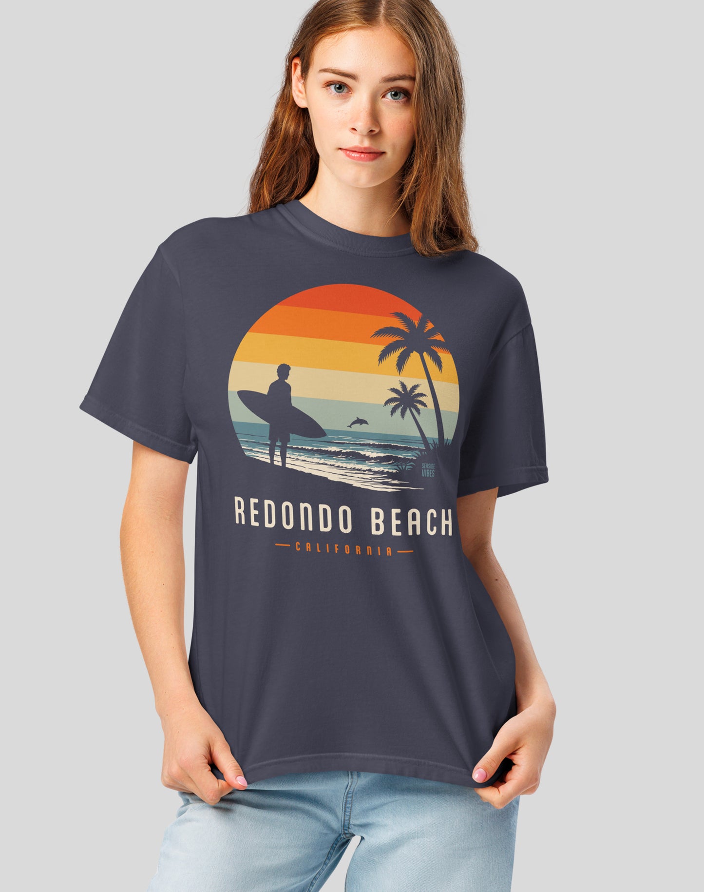 Unisex: Redondo Beach Away From Keyboard Tee - 100% Cotton | Navy