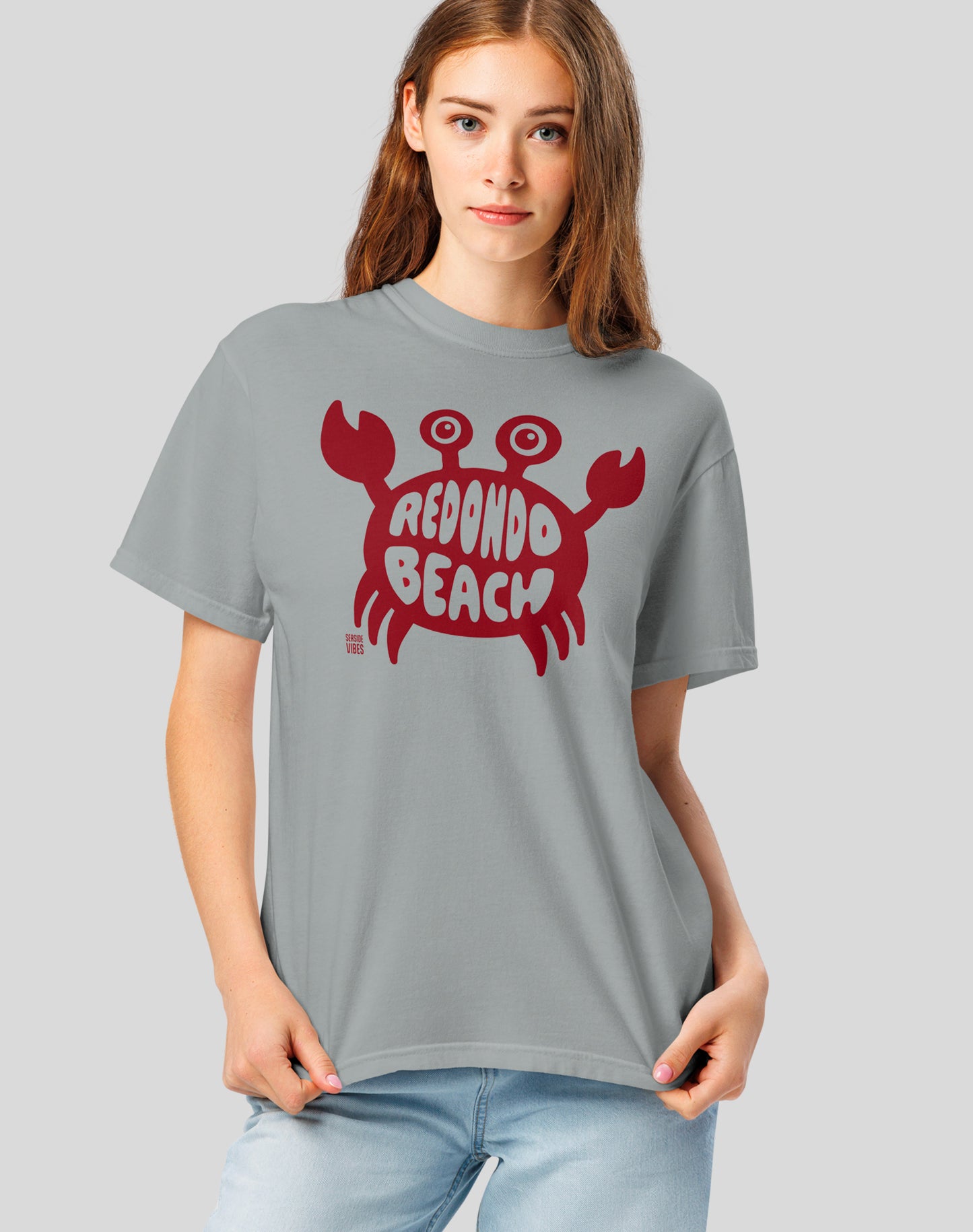 Unisex: Redondo Beach Crab Tee - 100% Cotton | Granite